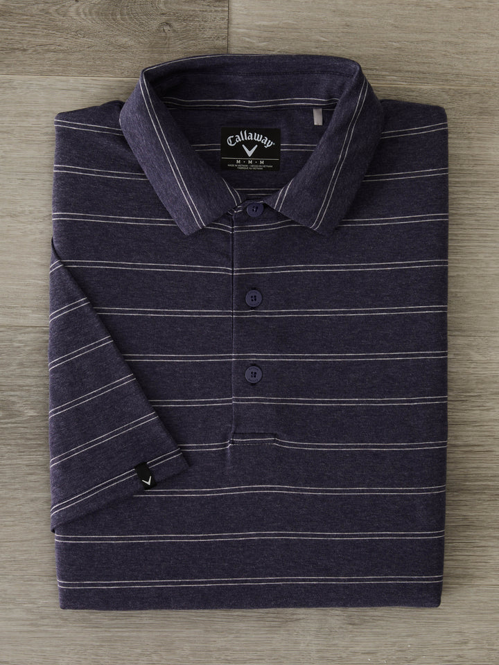 Mens Premium Fashion Stripe Golf Polo-Polos-Navy-S-Callaway