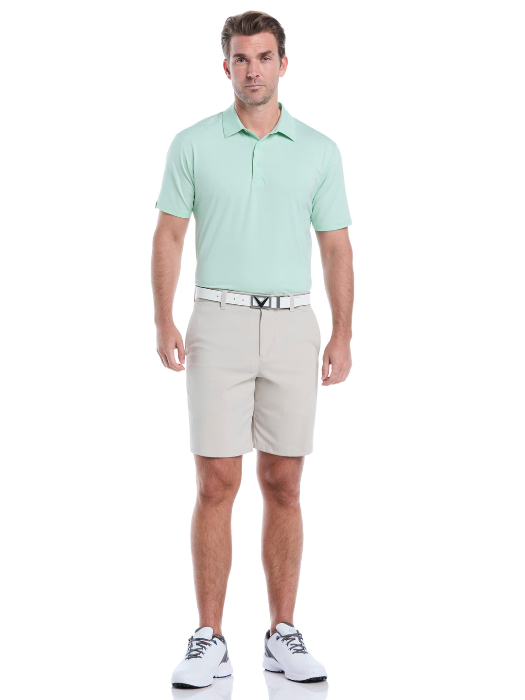 Premium Two-Tone Golf Polo (Birds Egg Green Htr) 