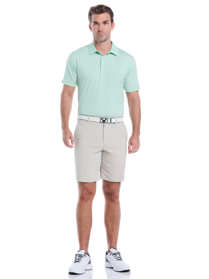Premium Two-Tone Golf Polo (Birds Egg Green Htr) 
