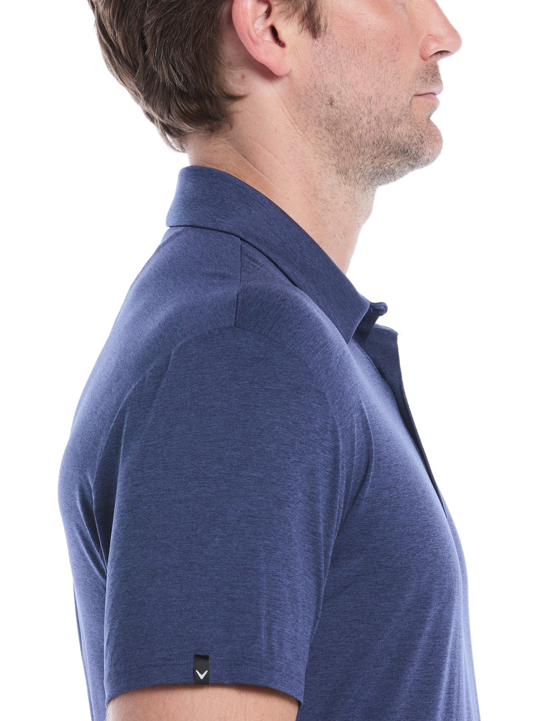 Premium Two-Tone Golf Polo (Peacoat Heather) 