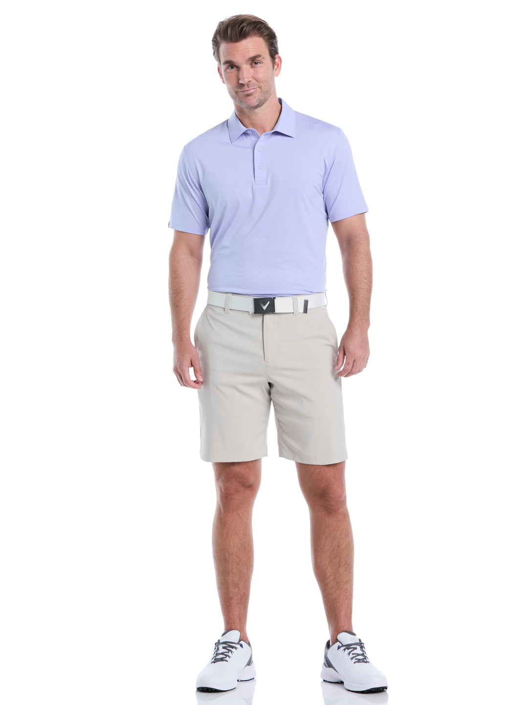Premium Two-Tone Golf Polo (Spring Lavender Htr) 