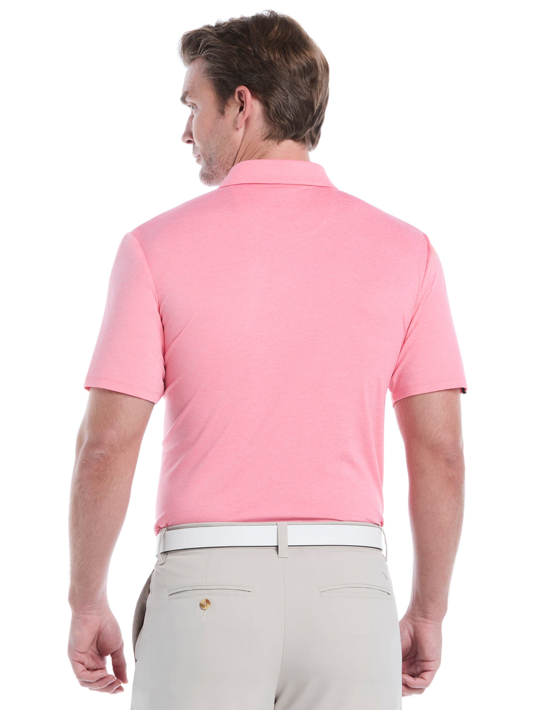 Premium Two-Tone Golf Polo (Strawberry Pink Htr) 