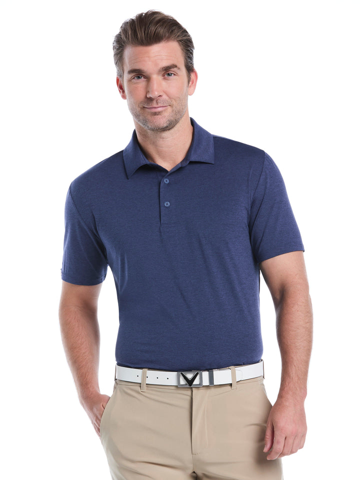 Premium Two-Tone Golf Polo (Peacoat Heather) 