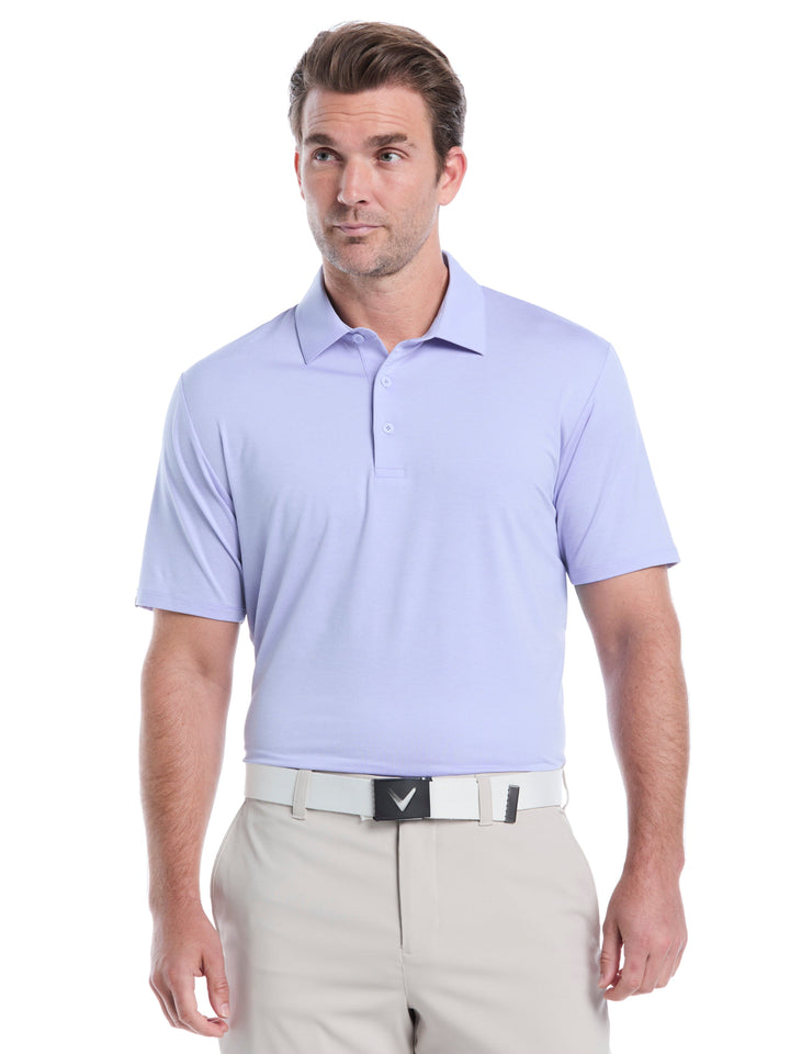 Premium Two-Tone Golf Polo (Spring Lavender Htr) 