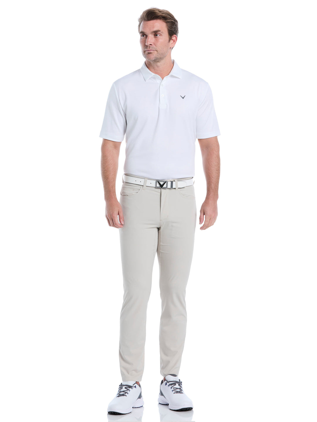Premium Flat Front Tapered Fit Five Pocket Pant (Silver Lining) 