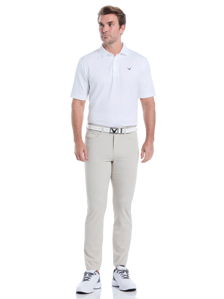 Premium Flat Front Tapered Fit Five Pocket Pant (Silver Lining) 
