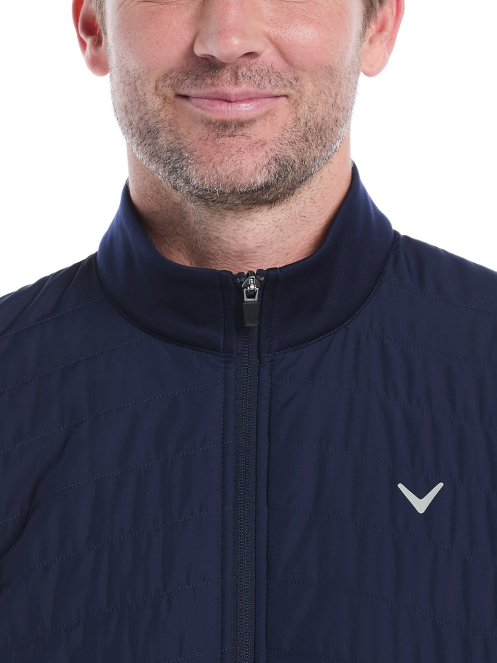 Quilted Puffer Full Zip Golf Jacket (Peacoat) 