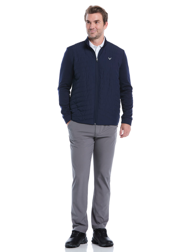 Quilted Puffer Full Zip Golf Jacket (Peacoat) 