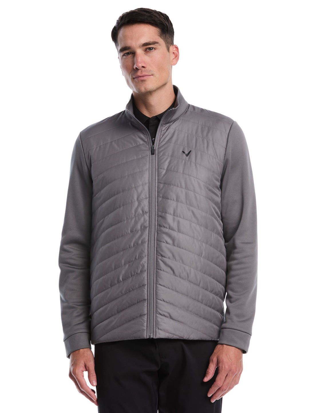 Quilted Puffer Full Zip Golf Jacket (Quiet Shade) 