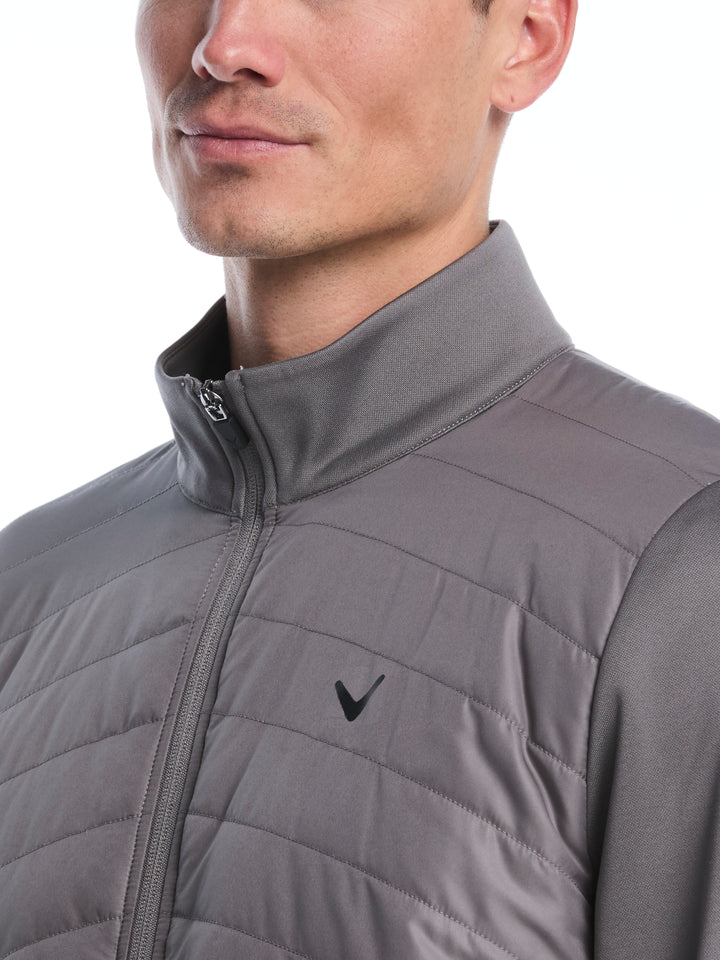Quilted Puffer Full Zip Golf Jacket (Quiet Shade) 