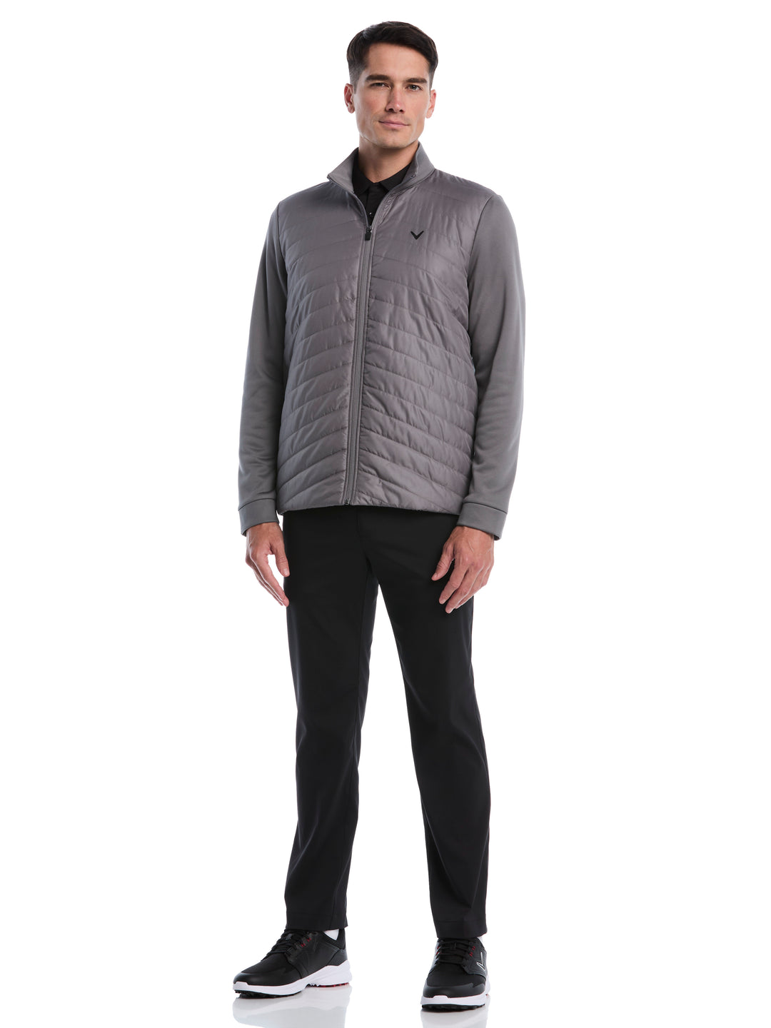 Quilted Puffer Full Zip Golf Jacket (Quiet Shade) 