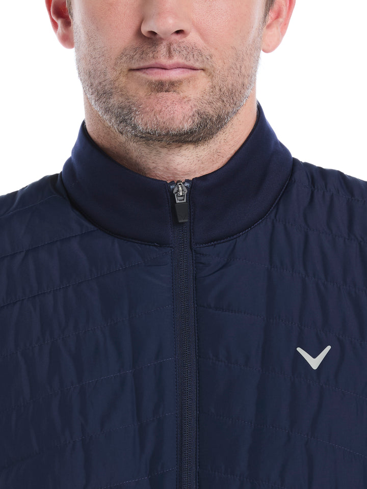 Quilted Puffer Full Zip Golf Vest (Peacoat) 
