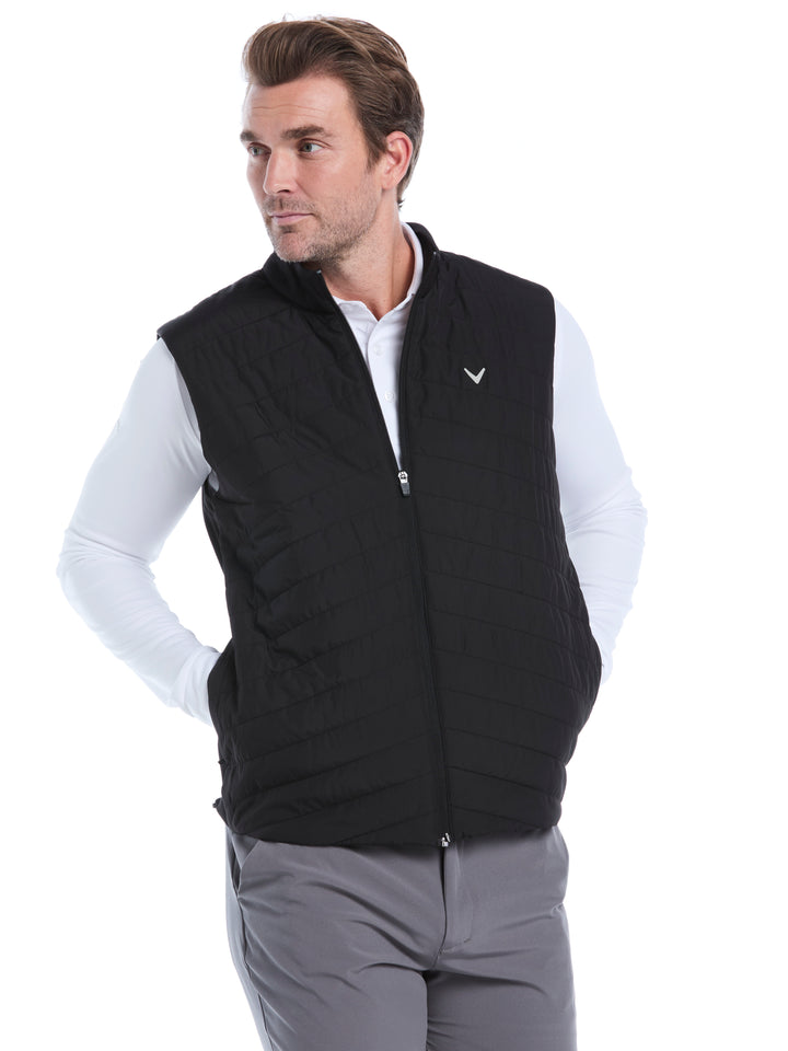 Quilted Puffer Full Zip Golf Vest (Caviar) 