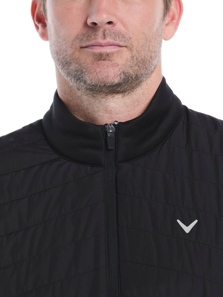 Quilted Puffer Full Zip Golf Vest (Caviar) 