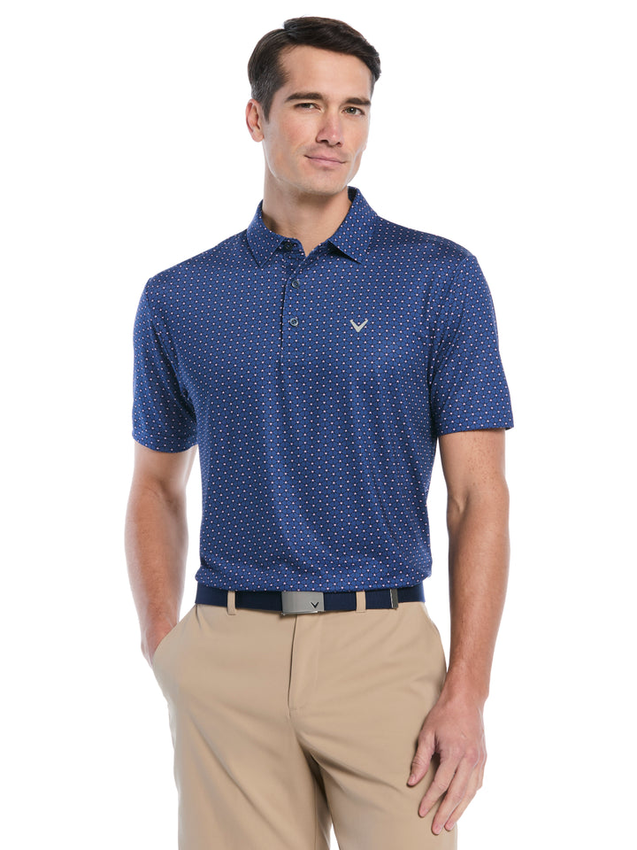 Mens Regimental V-Day Print Polo-Polos-Navy-S-Callaway