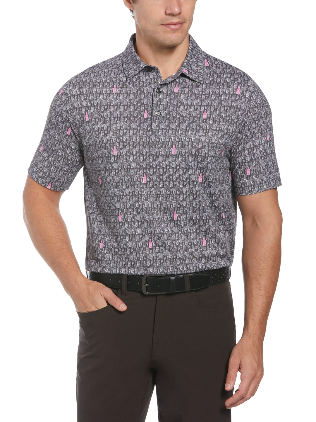 Scotch Novelty Print Golf Polo (Asphalt) 