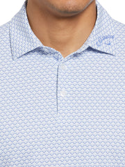 Short Sleeve All Over Tee Time Print Polo (Chambray) 