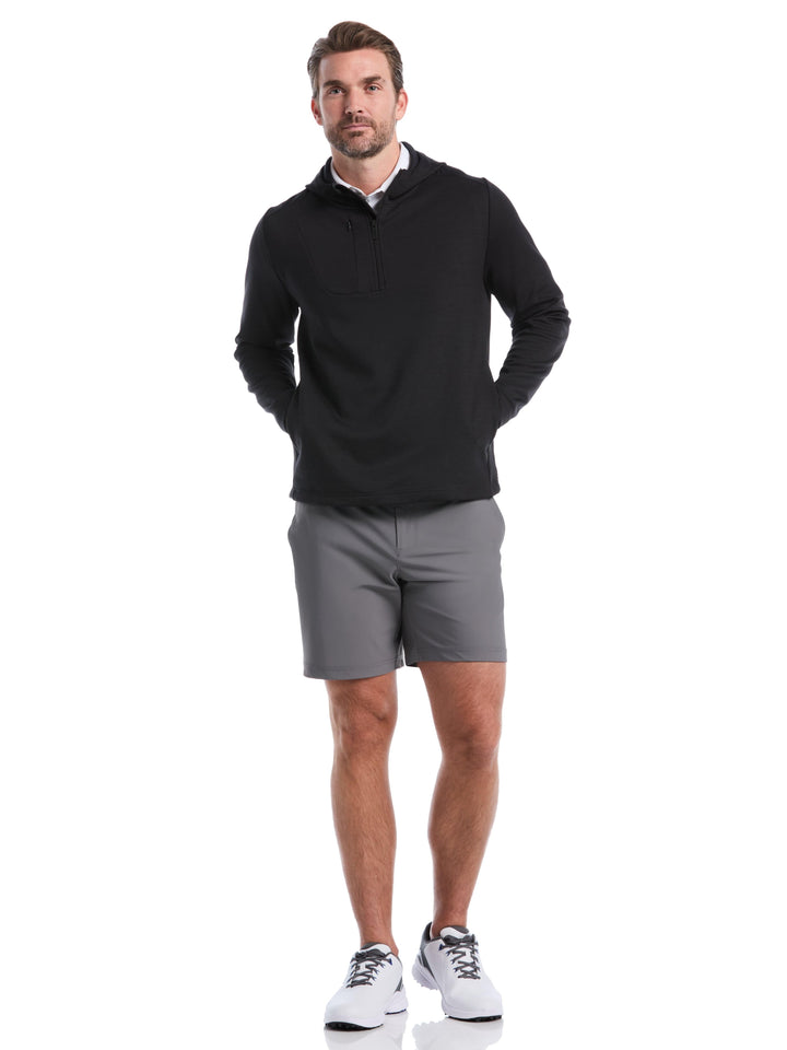 Soft Touch 1/4 Zip Golf Hoodie (Black Heather) 
