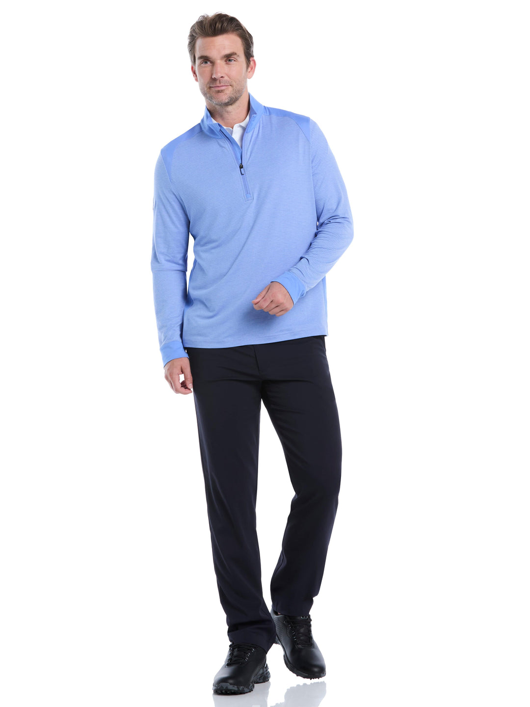 Soft Touch Blocked Golf Base Layer (Med Ultramarine Htr) 