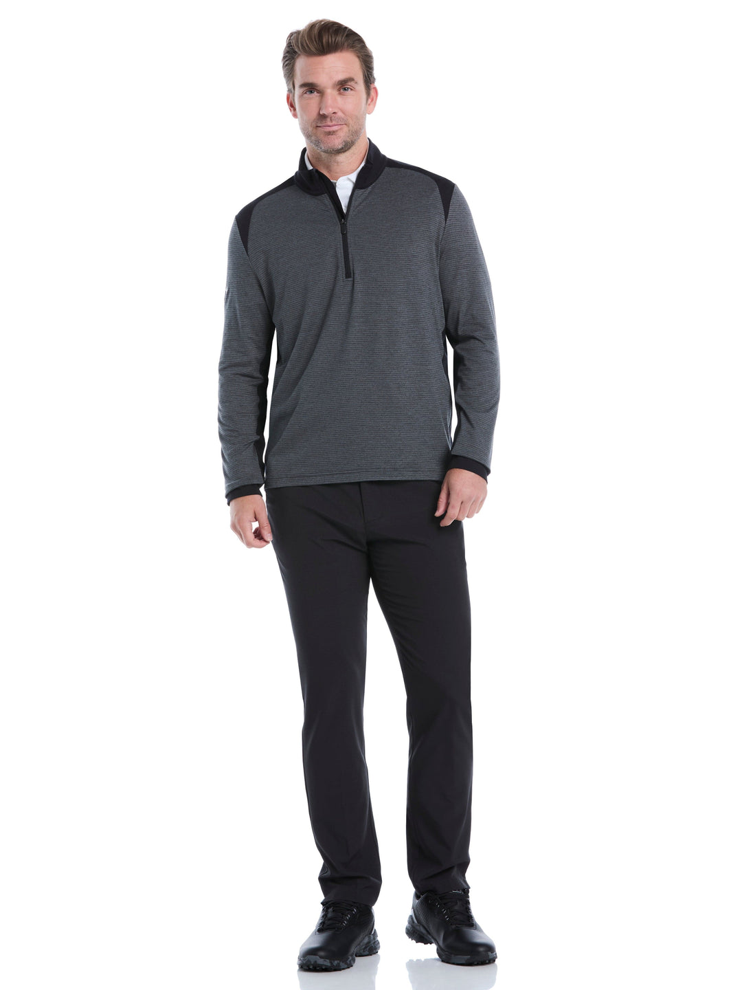 Soft Touch Blocked Golf Base Layer (Black Heather) 