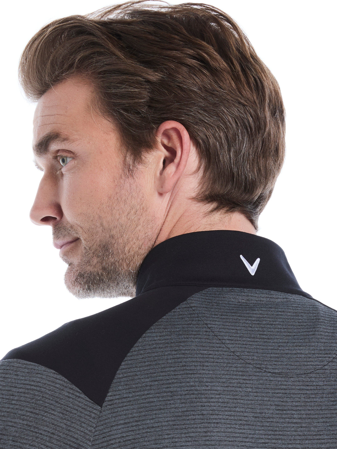 Soft Touch Blocked Golf Base Layer (Black Heather) 