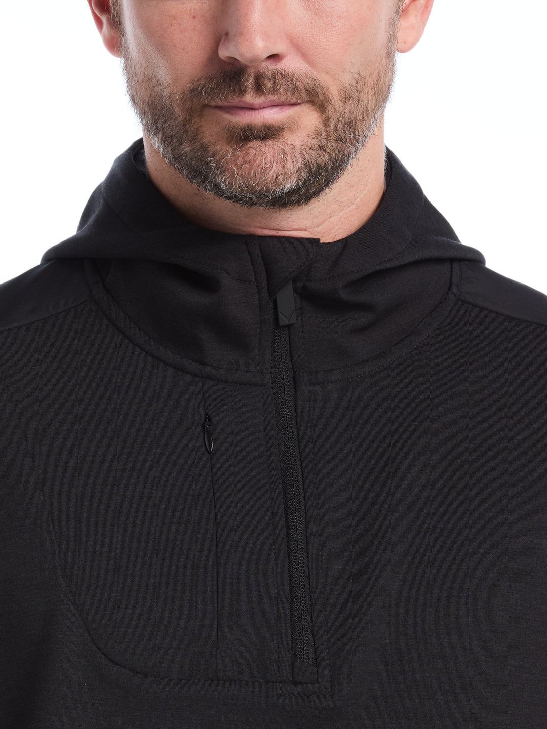 Soft Touch 1/4 Zip Golf Hoodie (Black Heather) 