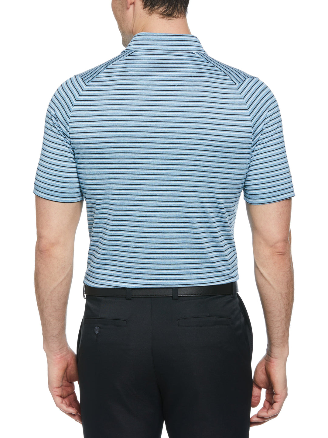 Soft Touch Stripe Golf Polo (Vallarta Blue Htr) 