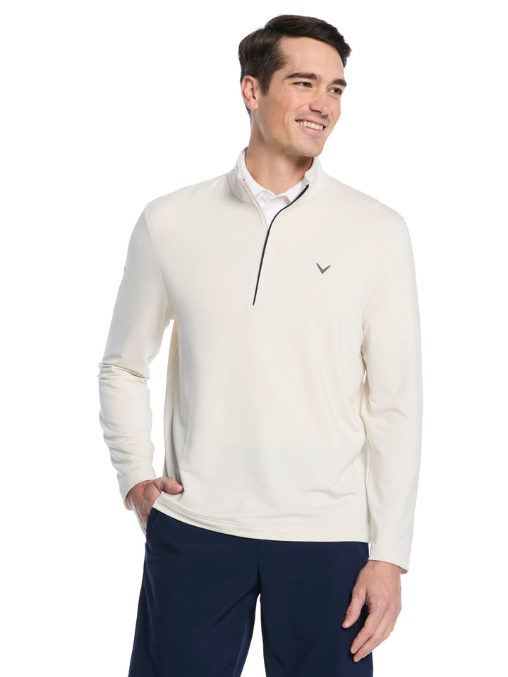 Solid Sun Protection 1/4 Zip Golf Pullover (Birch) 