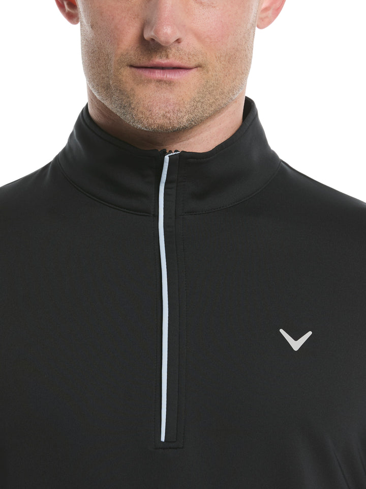 Mens Solid Sun 1/4 Zip Pullover (Caviar) 