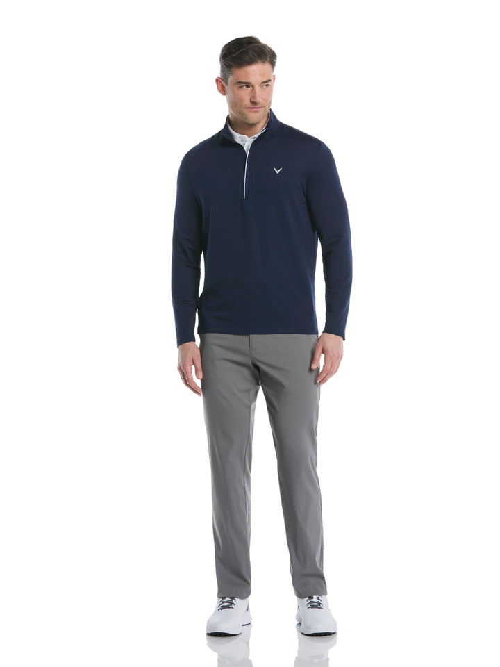 Mens Solid Sun 1/4 Zip Pullover (Peacoat) 