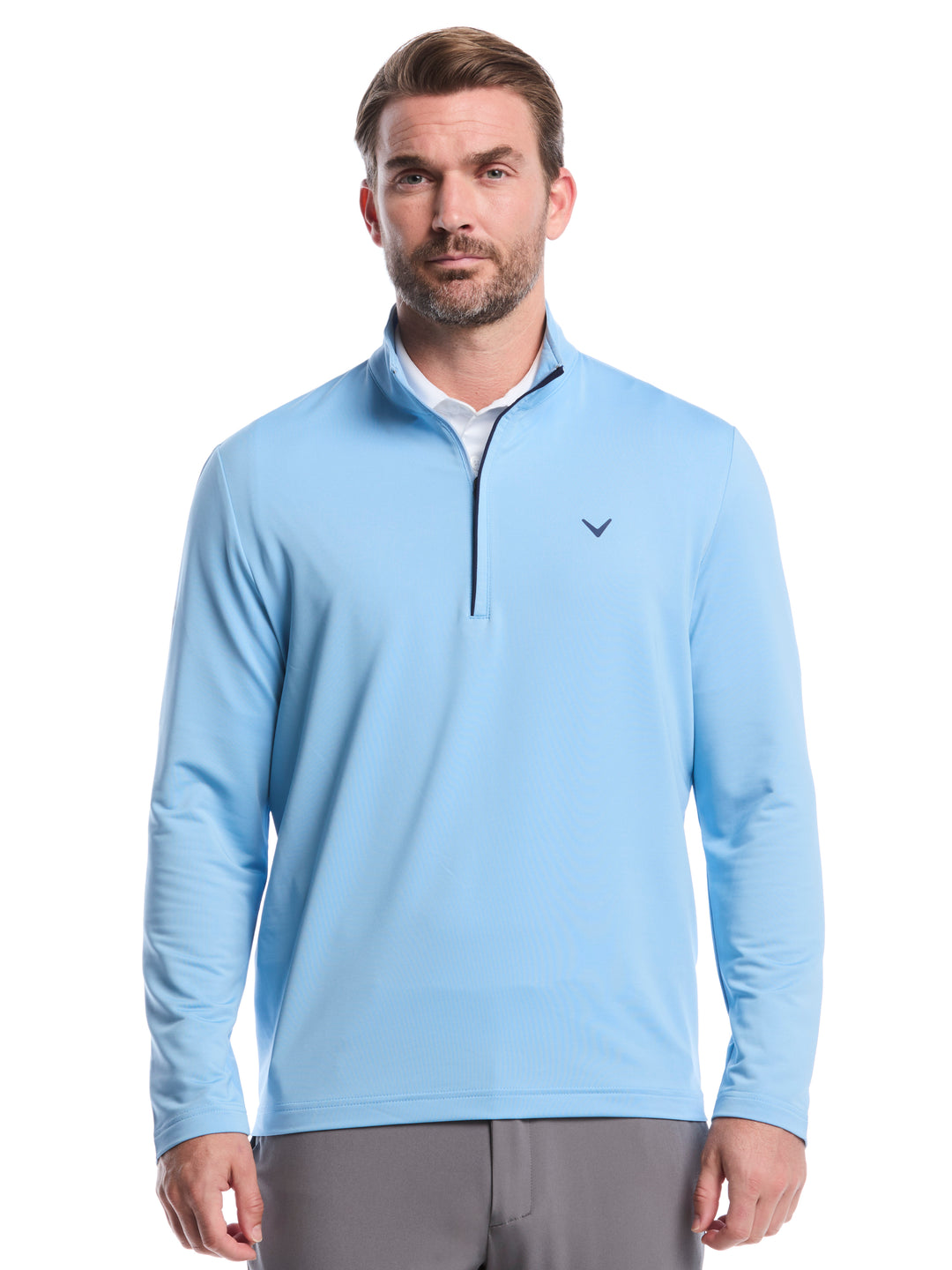 Solid Sun Protection 1/4 Zip Golf Pullover (Dusk Blue) 