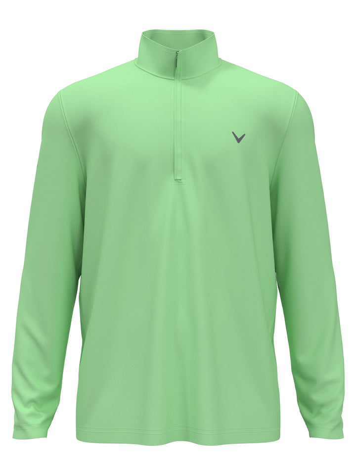 Mens Solid Sun 1/4 Zip Pullover (Green Ash) 