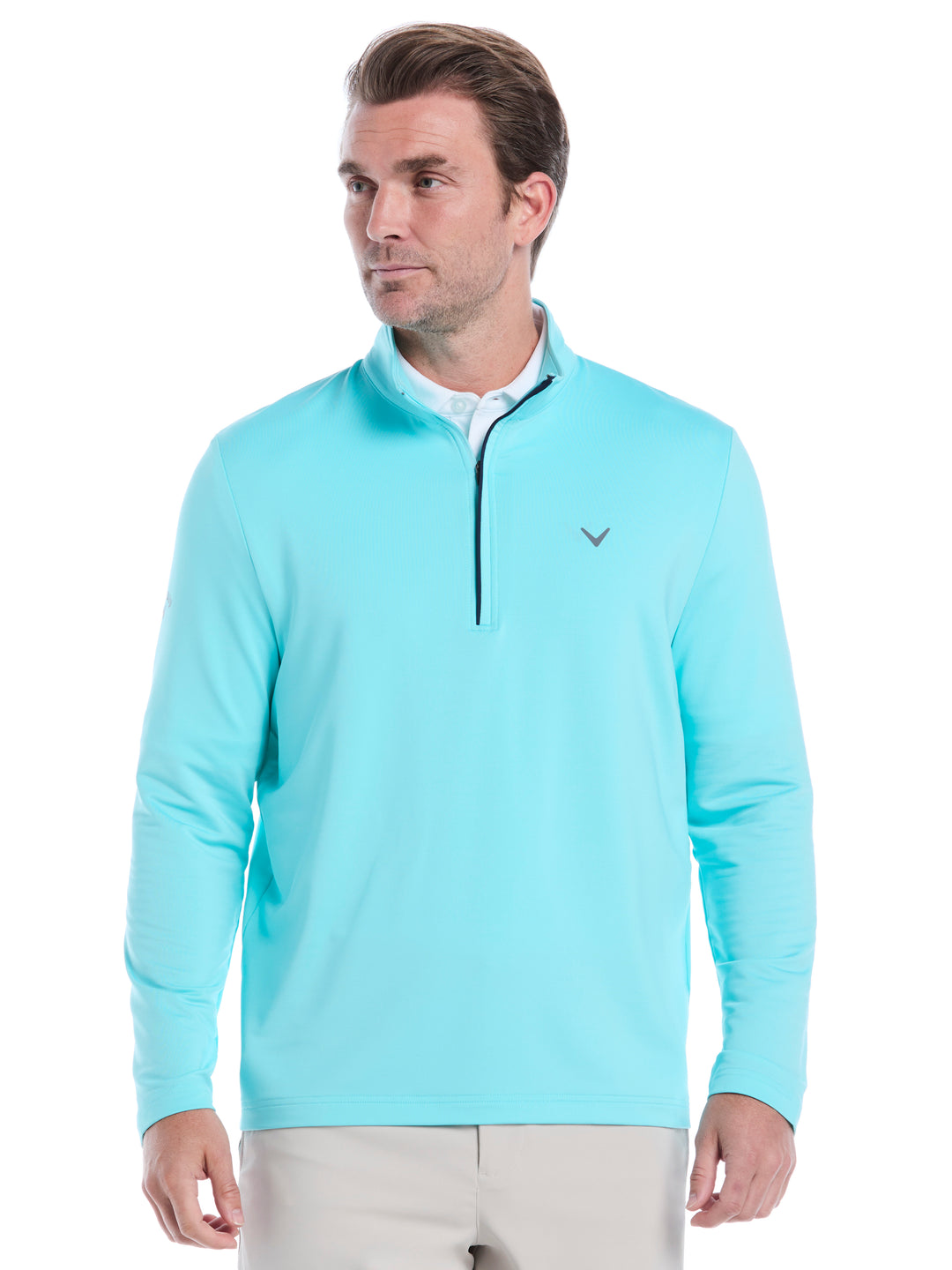 Mens Solid Sun 1/4 Zip Pullover (Blue Radiance) 