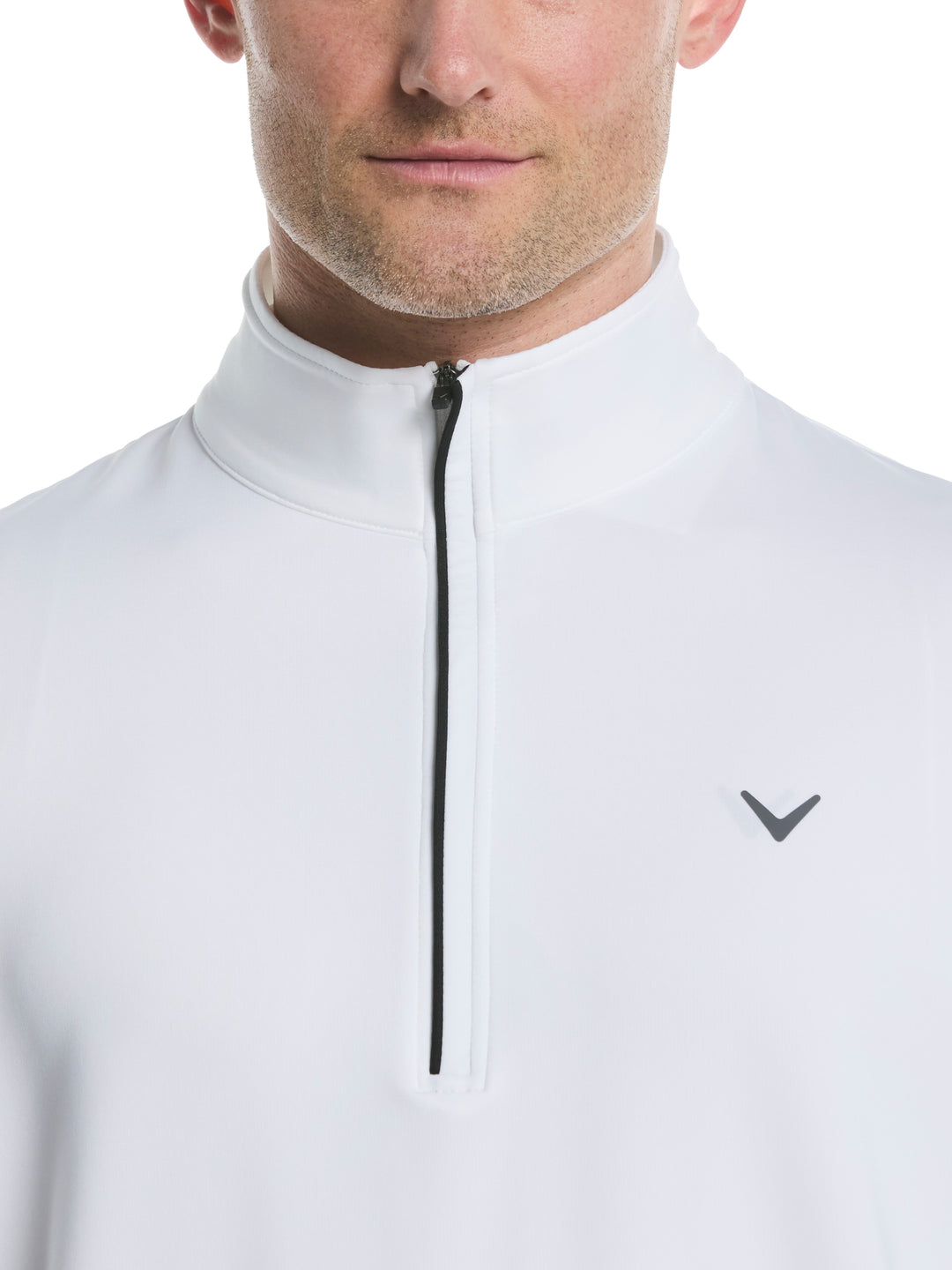 Mens Solid Sun 1/4 Zip Pullover (Bright White) 