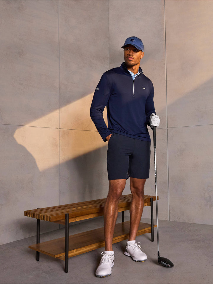 Mens Solid Sun Protection Quarter Zip Golf Pullover-Pullovers-Callaway