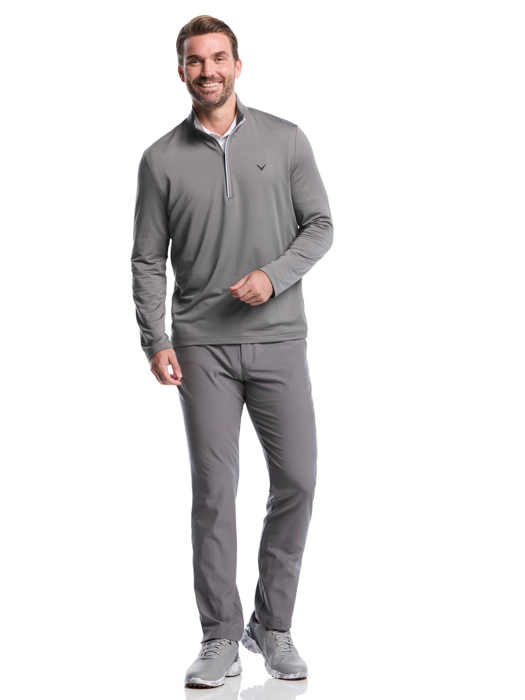 Mens Solid Sun 1/4 Zip Pullover (Quiet Shade) 