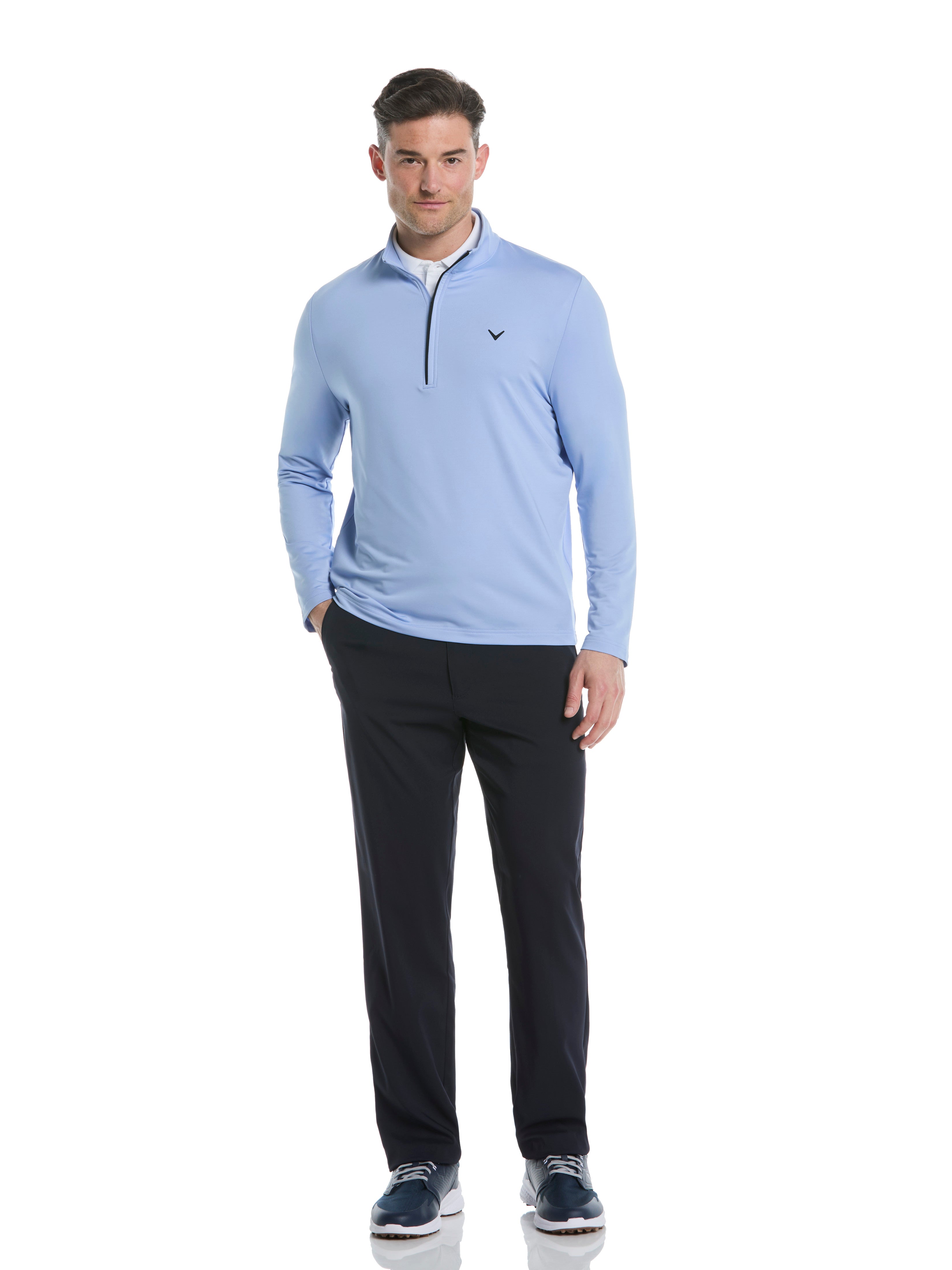 Mens Solid Sun Protection Quarter Zip Golf Pullover – Callaway Apparel