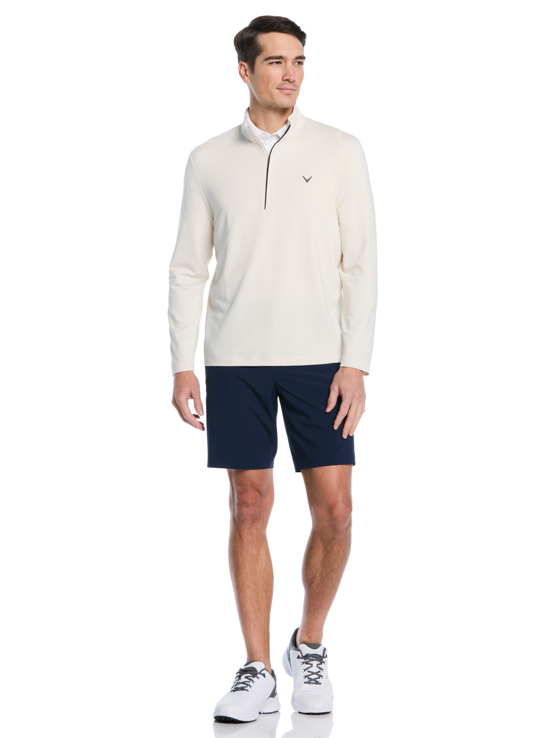Solid Sun Protection 1/4 Zip Golf Pullover (Birch) 