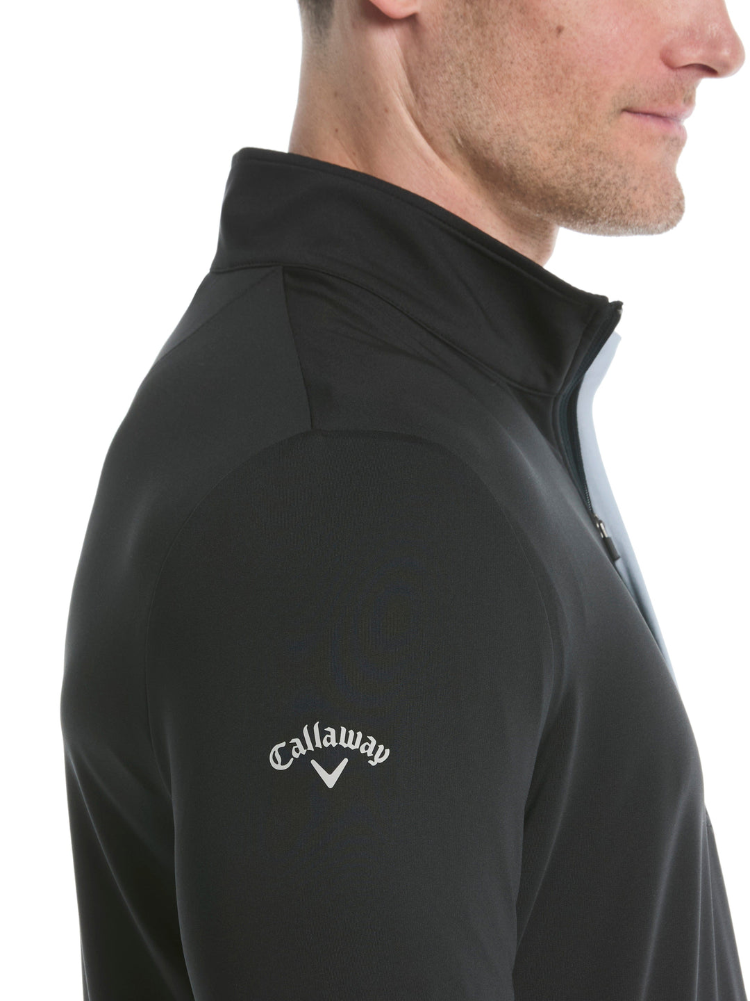 Mens Solid Sun 1/4 Zip Pullover (Caviar) 
