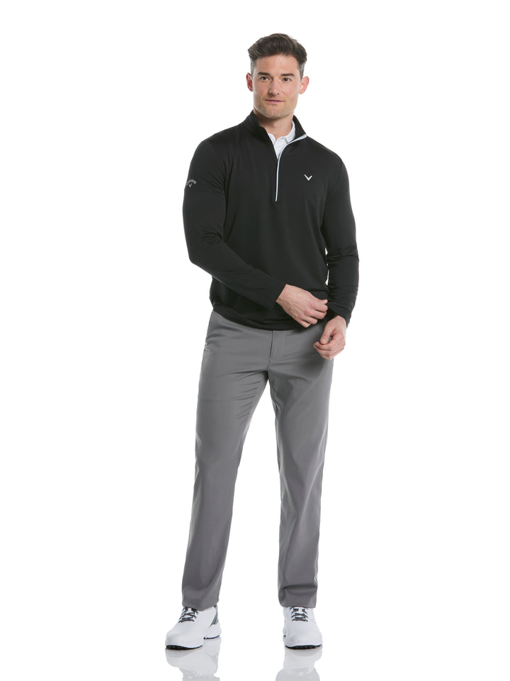 Mens Solid Sun 1/4 Zip Pullover (Caviar) 