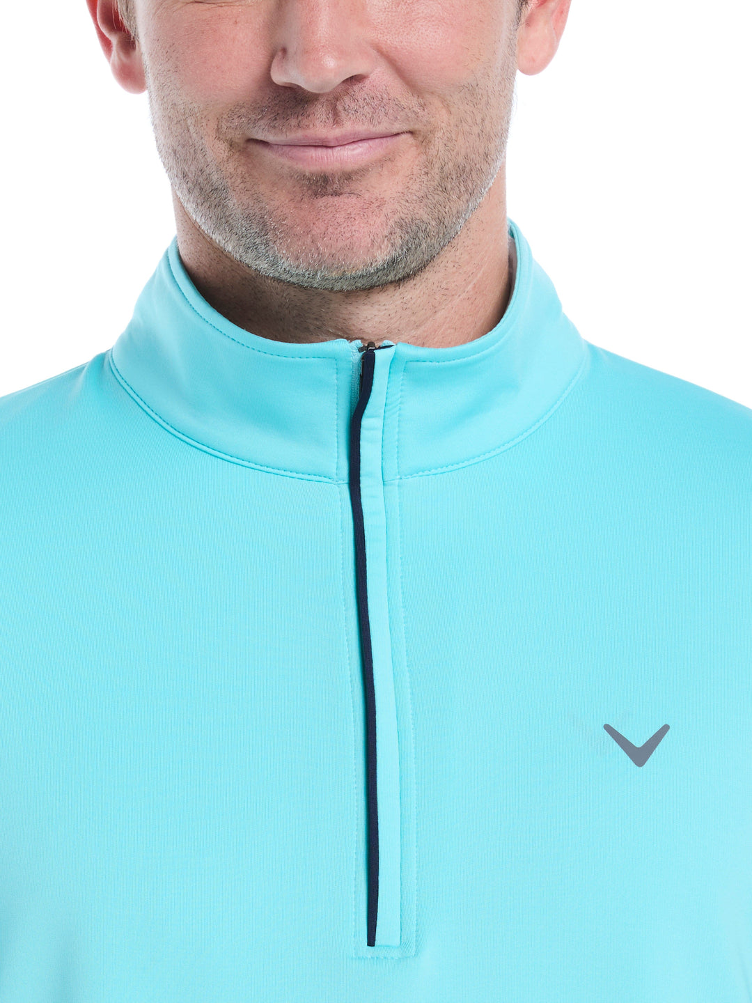 Mens Solid Sun 1/4 Zip Pullover (Blue Radiance) 