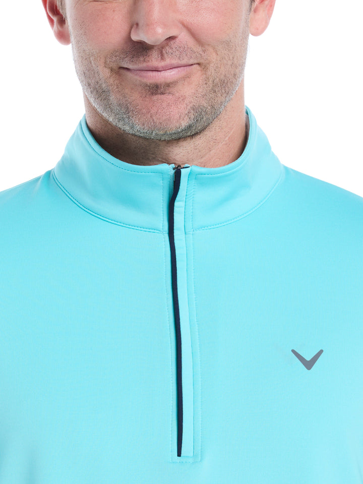 Mens Solid Sun 1/4 Zip Pullover (Blue Radiance) 