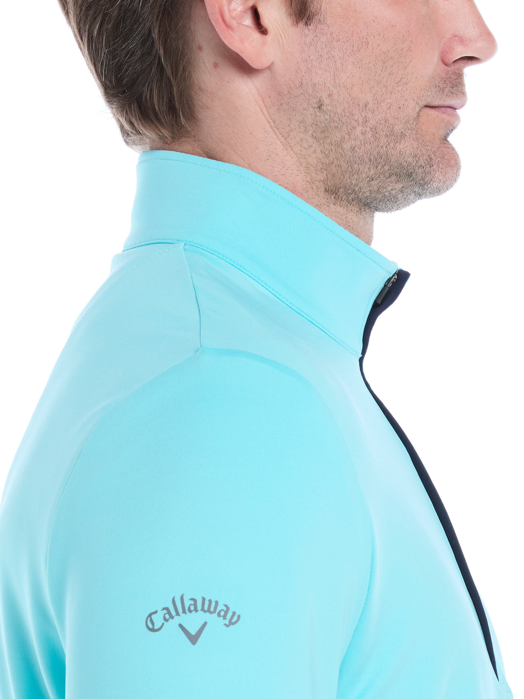 Mens Solid Sun 1/4 Zip Pullover (Blue Radiance) 