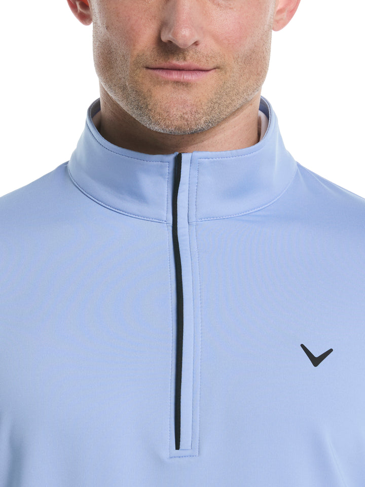 Mens Solid Sun 1/4 Zip Pullover (Chambray) 