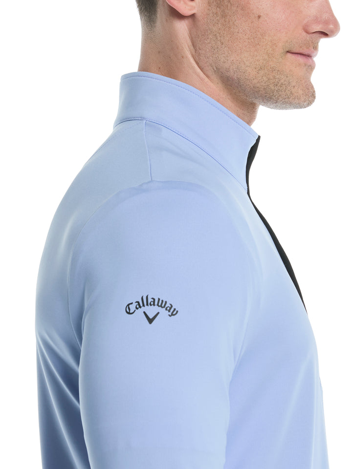 Mens Solid Sun 1/4 Zip Pullover (Chambray) 