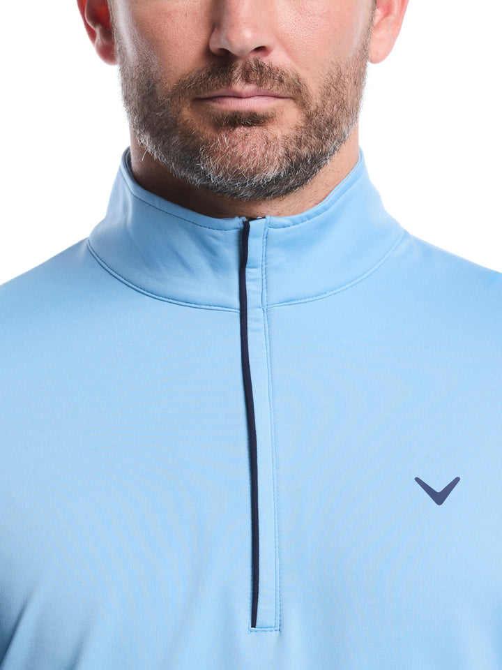 Solid Sun Protection 1/4 Zip Golf Pullover (Dusk Blue) 