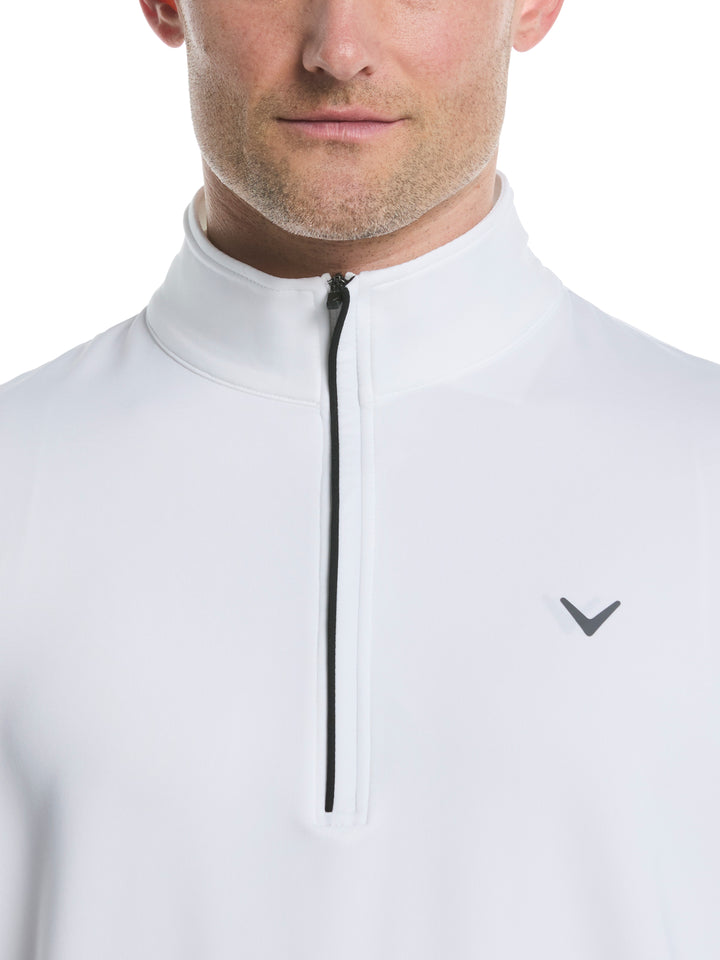 Mens Solid Sun 1/4 Zip Pullover (Bright White) 
