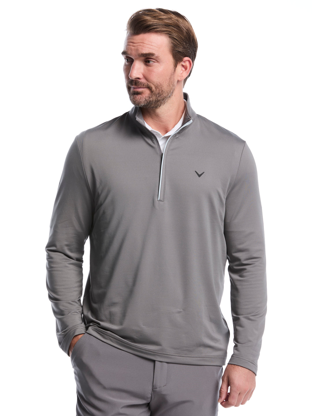 Mens Solid Sun 1/4 Zip Pullover (Quiet Shade) 