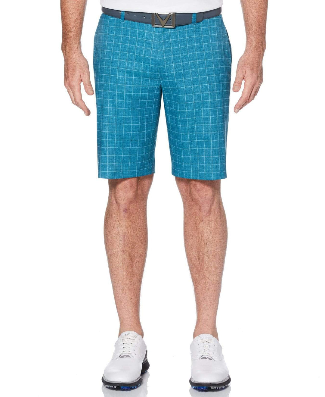 Mens Stretch Plaid Print Short-Shorts-Callaway Apparel