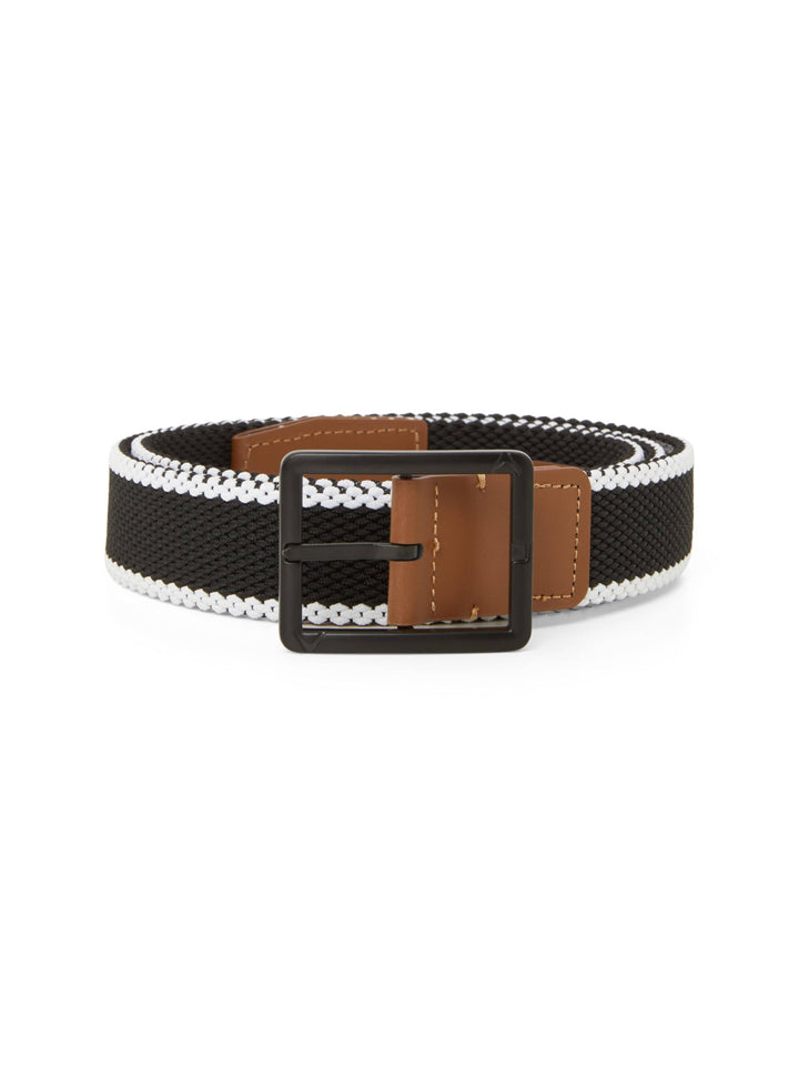 Men's Striped Stretch Belt (Caviar) 